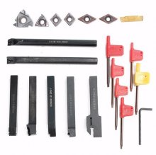 7pcs 12mm Shank Lathe Turning Tool Holder Boring Bar with 7pcs Carbide Insert and Wrench COD