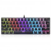 HXSJ L700 61Key Wired Mechanical Gaming Keyboard Blue Switch Pudding Keycaps RGB USB Wired 60% Layout Gaming Keyboard COD