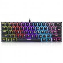 HXSJ L700 61Key Wired Mechanical Gaming Keyboard Blue Switch Pudding Keycaps RGB USB Wired 60% Layout Gaming Keyboard COD