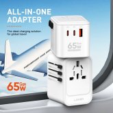 [GaN Tech] LDNIO A6140C 65W 3-Port USB PD Charger USB-A+2USB-C QC3.0 PD3.0 2.0 PPS Fast Charging Wall Charger Adapter EU Plug US Plug UK Plug AU Plug CN Plug for iPhone 15 14 13 for Huawei Mate60 Pro