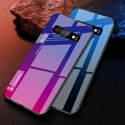 Bakeey Gradient Tempered Glass Protective Case For Samsung Galaxy S10e S10 S10 Plus S10 5G Scratch Resistant Back Cover COD