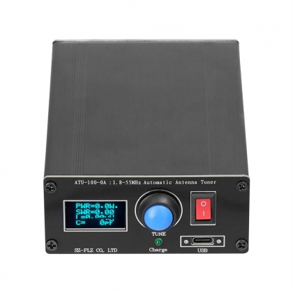 ATU-10-0A 20W 1.8-50MHz Mini Automatic Antenna Tuner OLED Display Aluminum Alloy Outcase with1800MAh Battery ATU Antenna Tuner COD