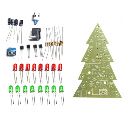 16-light Christmas Tree Components Tri-color/Colorful DIY Electronic Kits Electronics Training Exercises COD