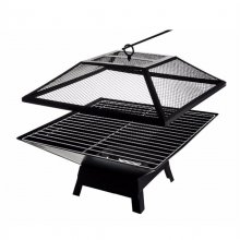 [USA Direct] Square BBQ Grill Outdoor Heater Garden Outdoor Fireplace Portable Fire Pit Contracted Barbecue Brazier Wood Stove Warm, 8222