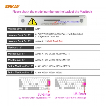 Enkay 3-In-1 Ultra-thin TPU Keyboard Protective Film + Full Body Case Cover + Dustproof Plug for MacBook Pro 16 inch US Version A2141 Accessories COD