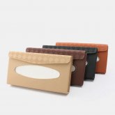 Multifunctional Leather Car Storage Bag Visor Cover Card License Holder Hanging Tissue Bag Glasses Folder COD