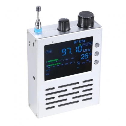 1.2 TEF6686 Full Band FM/MW/Short Wave HF/LW Radio Receiver + 3.2inch LCD +3000MAh Battery + Metal Case + Speaker + Antenna COD