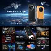 Ulefone Armor 23 Ultra 5G Satellite Message 64MP Night Vision 24GB 512GB 120W Fast Charging 50W Wireless Charging Dimensity 8020 NFC 6.78 inch 120Hz IP68 IP69K Waterproof Rugged Smartphone