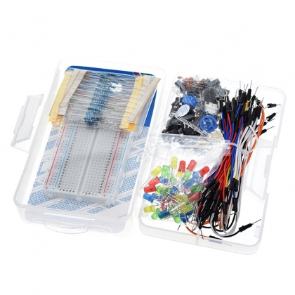 TJ0161 400-hole Starter Kit Resistor LED Capacitor Jumper Wires Breadboard Resistor Kit for UNOR3 COD