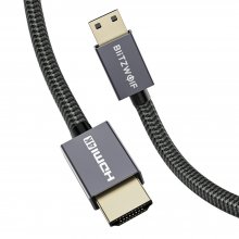 BlitzWolf® BW-HDC4 4K 18Gbps Mini HDMI to HDMI Cable 1.2m with HDMI 2.0 4K*2K@60H 18Gbps Transfer PP Braided Jacket Tinned Copper Wire 1.2M COD