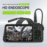 VISHRT 7.9mm Dual Lens 4.5-inch IPS Color Screen Industrial Borescope Waterproof Inspection Camera 3.5/5/10M Rigid Cable COD