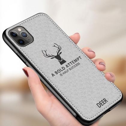 BAKEEY Deer Canvas Cloth Shockproof Protective Case for iPhone 11 Pro Max 6.5 inch COD