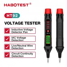 HABOTEST HT92 Pen Type Voltage Tester AC12-300V Indicator Backlight Flashlight Sensitivity AC Voltage Electrician Tester COD