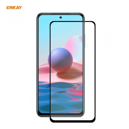 ENKAY 1/2/5Pcs for Xiaomi Redmi Note 10 / Redmi Note 10S Front Film 0.26mm 9H Anti-Explosion Hot Blending Full Coverage Tempered Glass Screen Protector C