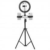 26cm LED Ring Light 3 Color 10 Brightness Dimmable Fill Light with Tripod Stand Dual Phone Clip for Youtube Live Stream Tiktok Broadcast COD