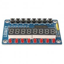 TM1638 Chip Key Display Module 8 Bits Digital LED Tube Electronic Module Board with Five Dupont Wire COD