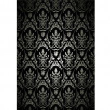 1.5x2.1m Photography Retro Damask Cloth Studio Props Background Vinyl Black COD