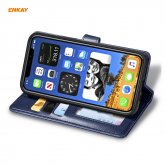 Enkay for iPhone 12 Mini Case Retro Litchi Pattern Flip with Mutiple Card Slots Wallet Stand PU Leather Full Cover Protective Cover COD