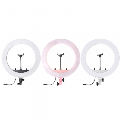 100-240V 18 inch Ring Light Mobile Phone Live Beauty Night Light + Hose Phone Clip + PTZ Stepless Dimming COD