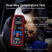 BSIDE A5X Digital Smart Multimeter Measurement Test Meter Temp Multitester 3-Results Display Current Tester VFC V-Alert Live Wire Capacitor Ohm Diode Hz Voltage Meter