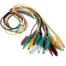 10pcs 50cm Double-ended Clip Cable Alligator Clip Testing Probe Lead Wire COD