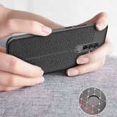 Bakeey for Redmi 9 Case Business Litchi Texture Shockproof PU Leather with Lens Protector Protective Case Non-original COD