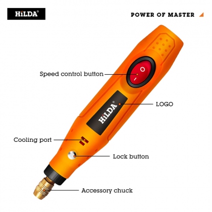 HILDA Electric Mini Drill Grinder Engraving Pen Mini Drill Electric Rotary Tool Grinding Machine Accessories COD