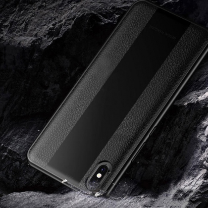 Bakeey Luxury Shockproof Soft Silicone PU Leather Tempered Glass Protective Case For Xiaomi Mi8 Pro / Xiaomi Mi8 Explorer Edition COD