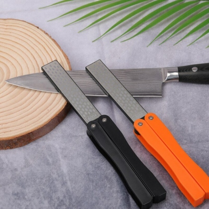 DMD Portable Double Side Grindstone Professional Kitchen Sharpener for Pocket Folding Knife Sharpening Stone Sharpener Diamond COD