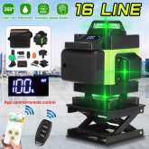 16 Lines Laser Level 3D Green Horizontal Vertical Line Laser Auto Self-Leveling Remote Control Indoor Outdoor Single Battery COD