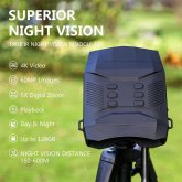 NV6000 4K Night Vision Binoculars 60MP Ultra HD Low Light Full Color Night Vision Outdoor Digital Night Vision Goggles COD