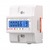 SmartMeter 100A LCD KWh Energy Meter with Three-Phase Backlight Guide Rail for Home Use Energy Monitoring 3*127/220VAC Power Consumption Measurement CO