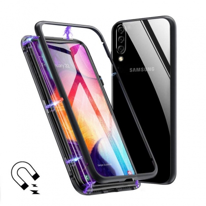 Bakeey Magnetic Adsorption Aluminum Tempered Glass Protective Case For Samsung Galaxy A50 2019 COD