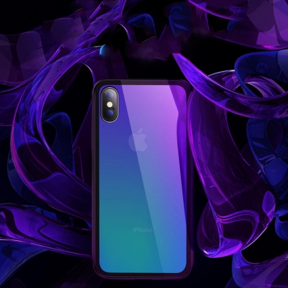 Bakeey Gradient Color Scratch Resistant Tempered Glass Protective Case For iPhone X/8/8 Plus/7/7 Plus/6s/6s Plus/6/6 Plus COD