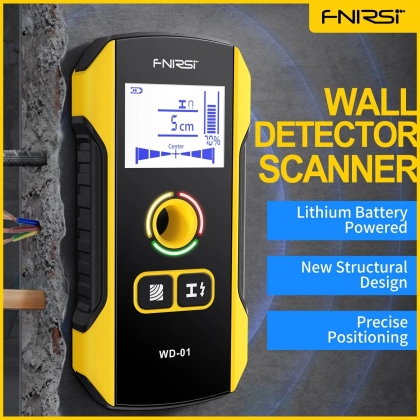 FNIRSI WD-01 Metal Detector Wall Scanner with Newly Designed Positioning Hole for AC Live Cable Wires Metal Wood Stud Find COD