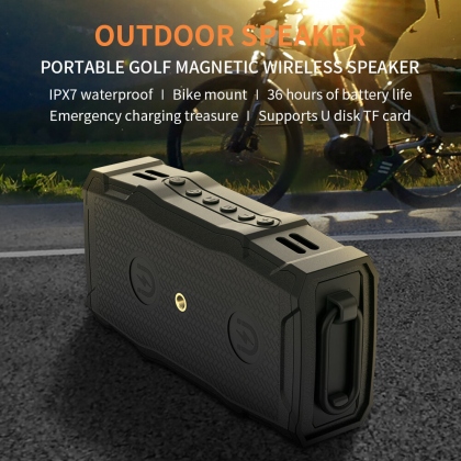 Cyboris X8 30W Magnetic Speaker Wireless bluetooth Speaker Double Drivers 5200mAh Emergency Charging Light U Disk TF Card IPX7 Waterproof Outdoor Portable Speaker