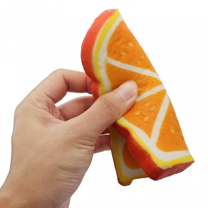 SquishyShop Orange Bread Toast Slice Squishy 14cm Soft Slow Rising Collection Gift Decor Toy COD