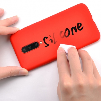 Bakeey Smooth Liquid Silicone Rubber Soft Back Cover Protective Case for OnePlus 8 COD