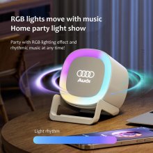 bluetooth Speaker Mini Portable Spaker RGB Light Phone Holder 3-gear Dimmable Phone Wireless Charging Desktop Speaker COD