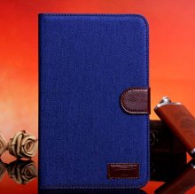 Denim Design Folio PU Leather Case Cover For Samsung Galaxy T110 COD