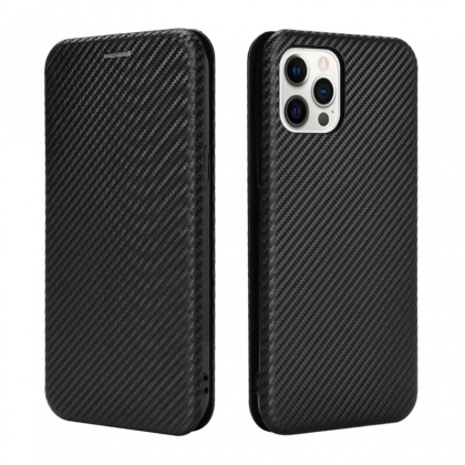 Bakeey for iPhone 12 Pro / 12 / 12 Mini / 12 Pro Max Case Carbon Fiber Pattern Flip with Card Slot Stand PU Leather Shockproof Full Body Protective Case