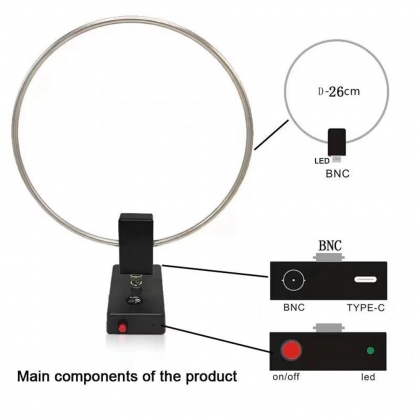 GA800 Radio Shortwave Antenna Small Active Loop Shortwave Antenna 10KHz-159MHz HF COD