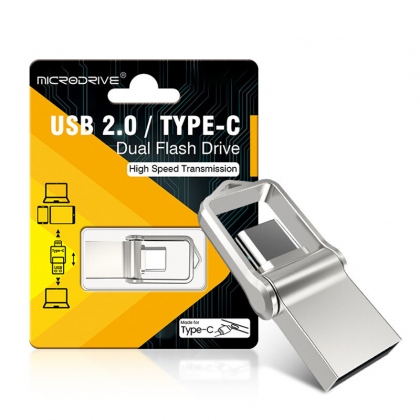 Microdrive 128GB USB Flash Drive Type-C/USB2.0 Dual Interface High Speed Pendrive Portable Memory U Disk for Phone Computer COD