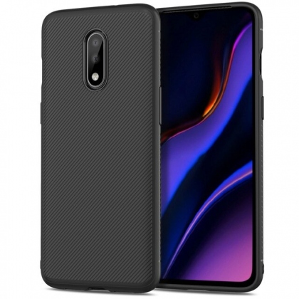 Bakeey Carbon Fiber Texture Shockproof Soft TPU Protective Case for Oneplus 7 COD