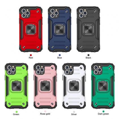 Bakeey for iPhone 12 Pro Max / 12 Pro / 12 / 12 Mini Case Armor Bumpers Shockproof Magnetic with 360 Rotation Finger Ring Holder Stand PC Protective Case