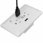 AC Wall Socket Power Adapter Receptacle 2 Port USB Charger Panel Outlet Plate COD