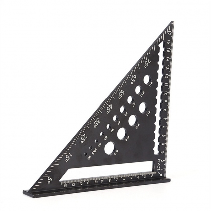 Woodworking Tools Aluminum Alloy Triangle Ruler Hole Square 45 90 Degree Angle Square High Precision Measurement COD