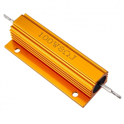 3pcs RX24 100W 8R 8RJ Metal Aluminum Case High Power Resistor Golden Metal Shell Case Heatsink Resistance Resistor COD