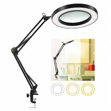 37+37cm Length Magnifying Glass Repair Lamp 3 Color LED Cold Light Beauty Tattoo Clip Table Lamp COD