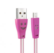 1.0M USB 2.0 to Micro USB Smile LED Charging Data Line for Tablet Cell Phone COD